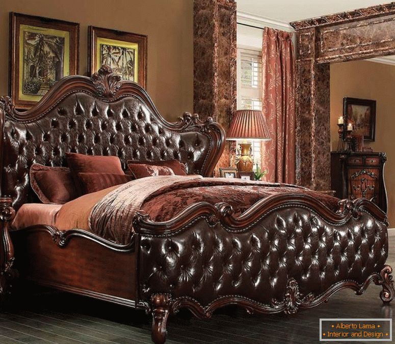 tradicionalni krevet-tamno-braon-pu-trešnja-hrast-sani-ac-chateau-b1