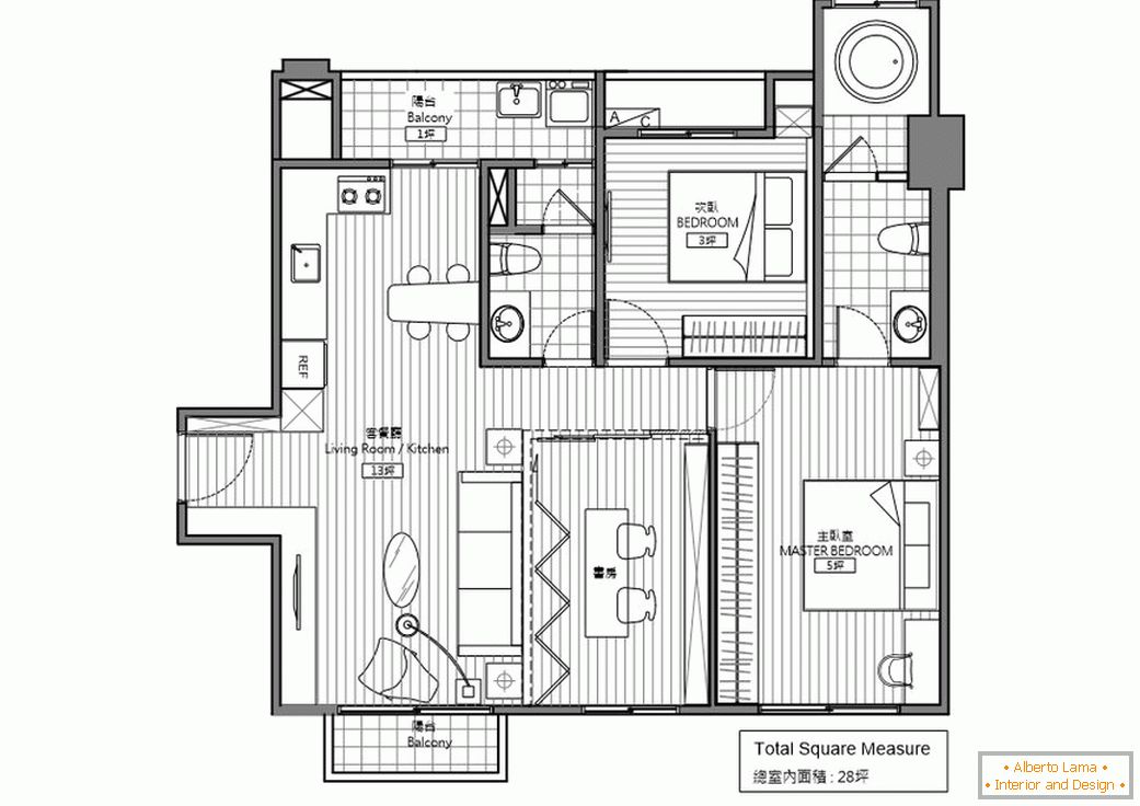 Izgled apartmana stambenog kompleksa Bachelor's