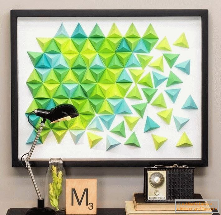 Origami panel boje trouglova