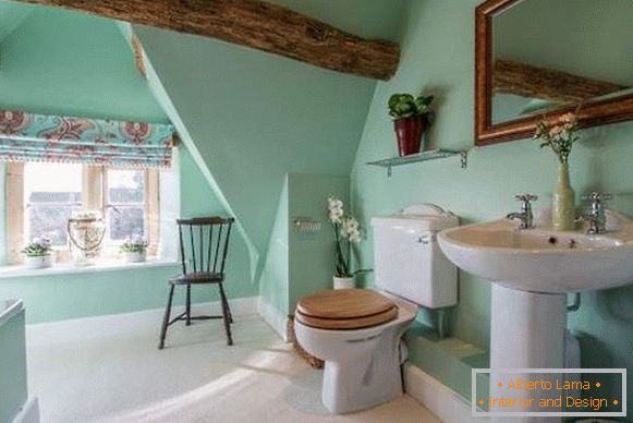 Prekrasni enterijer kupatila - fotografija kupatila u mete zelene boje