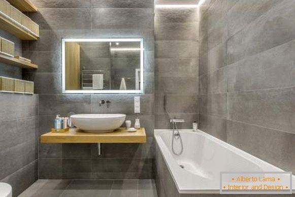 Prekrasno kupatilo - dizajn fotografija u visokotehnološkom stilu