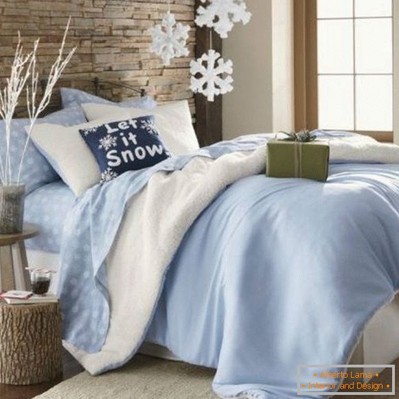 Plavo-belo-dekor za spavaće sobe