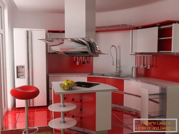 Red Kitchen Design Fotografija 21