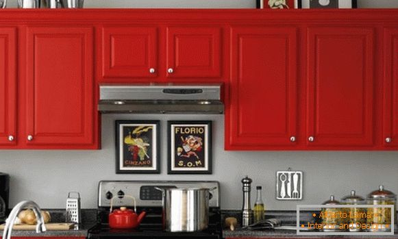 Crvena siva kuhinja slika 36