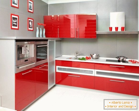 Crvena siva kuhinja slika 39