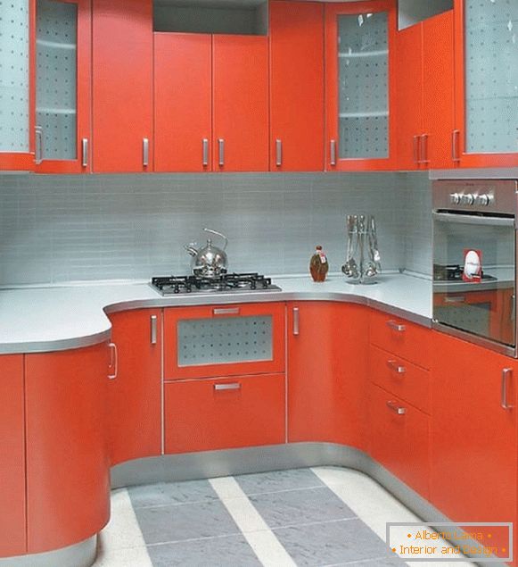 Crvena siva kuhinja slika 41