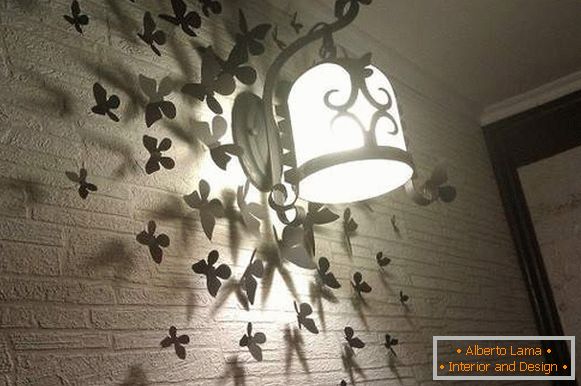 Zanimljive ideje za kuću s vlastitim rukama - fotografija samostalne lampe na zidu