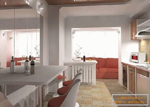 dizajn kuhinje sa balkonom od 12 m2, fotografija 21