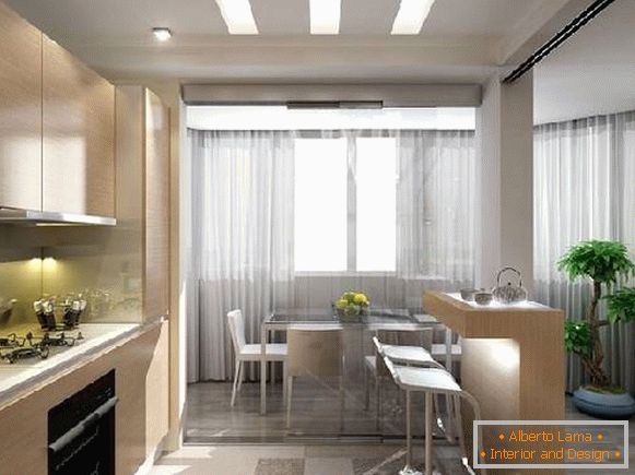 dizajn kuhinje sa balkonom od 12 m2, foto 5