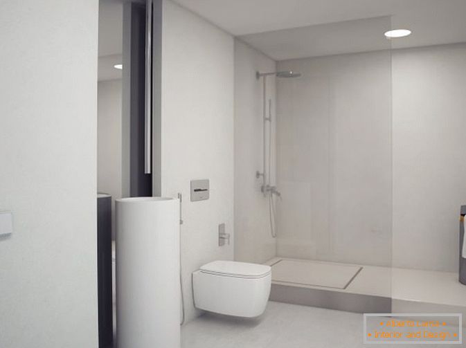 Kupatilo studio apartman u bijeloj boji