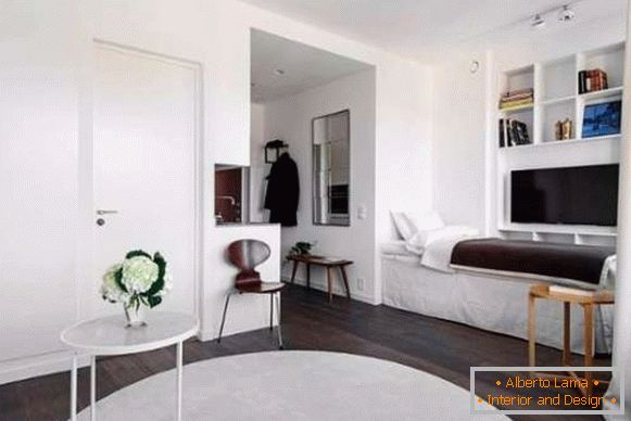 Mali studio apartmani - dizajnira spavaću sobu na fotografiji