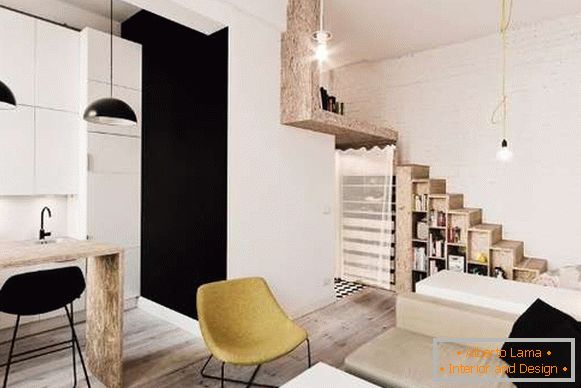 Moderni dizajnirani studio apartmani u crnom, belom i smeđem tonu