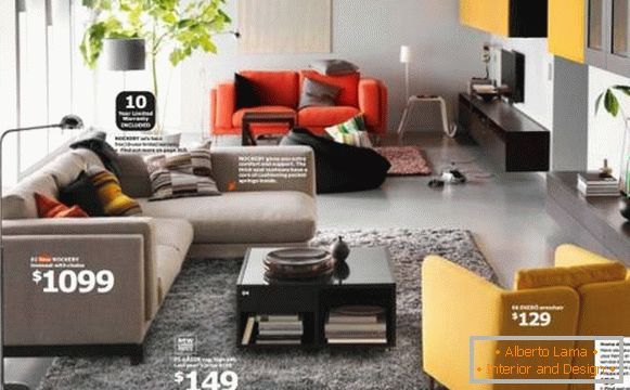 Dizajn dnevne sobe sa namještajem IKEA