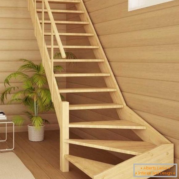 Drvene stepenice u privatnoj kući - fotografije u modernom stilu