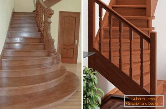 Koje su drvene stepenice u privatnoj kući - fotografije u različitim stilovima