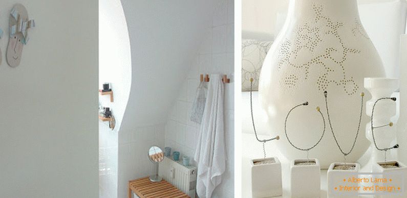 Kupatilo i dekorativni elementi u bijeloj boji