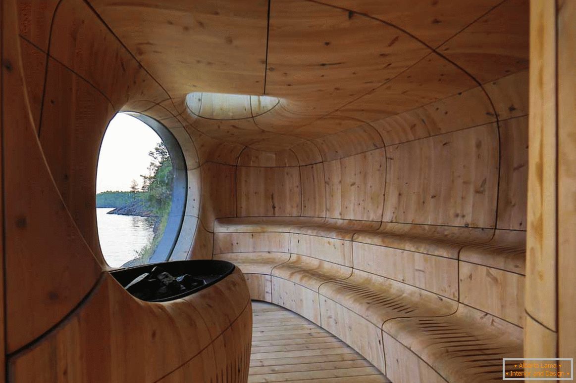 Prozorsko sedište u sauni sa radionice PARTIZANI