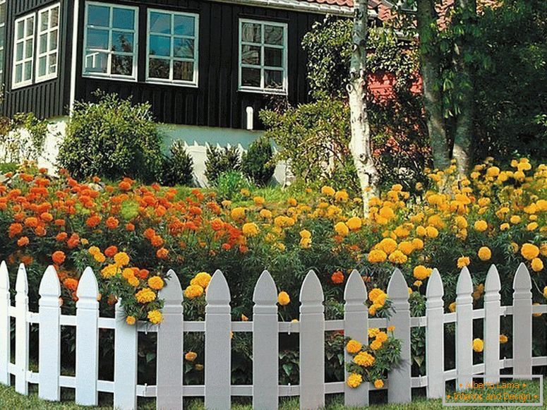 Prednji vrt ispred kuće sa plastičnom ogradom
