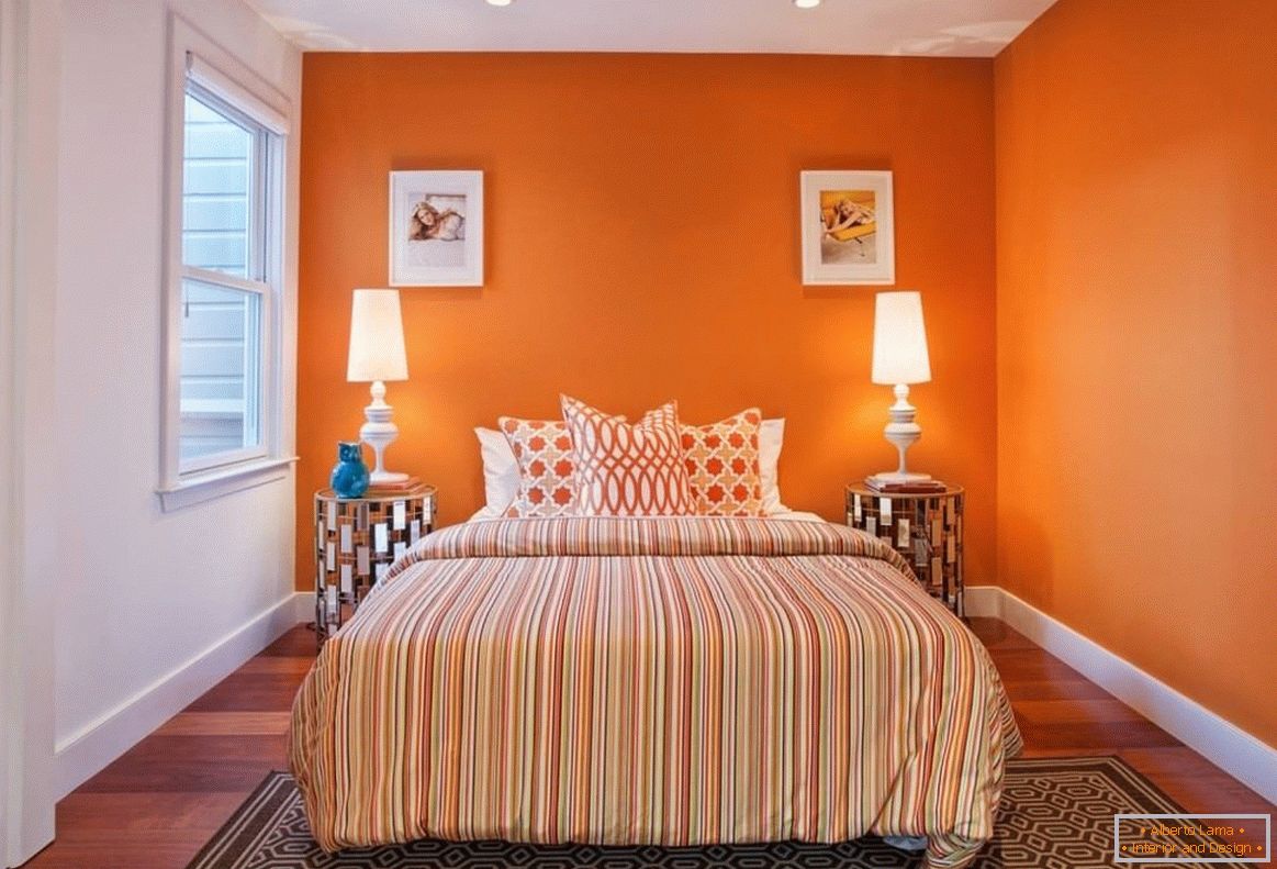 Narandžasta boja u spavaćoj sobi