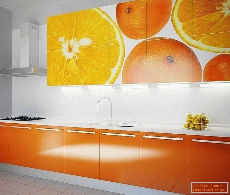 Narandžaste fasade kuhinje