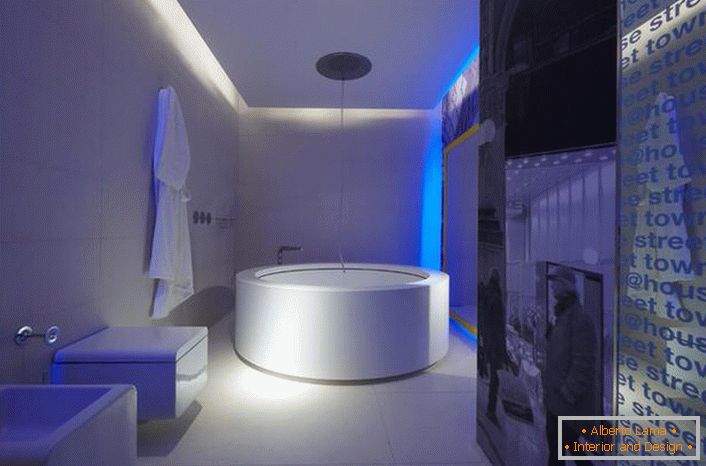 Klasična verzija sanitarije za kupatilo u stilu visokotehnologije.