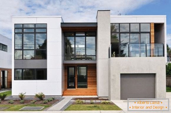Prekrasne fasade privatnih kuća - fotografije kuća od betona
