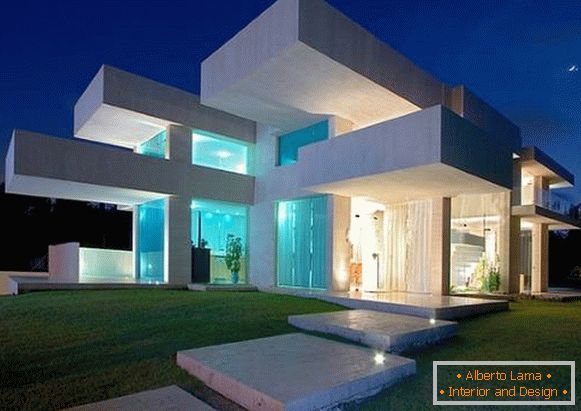 Futuristički dizajn fasade fotografije privatne kuće