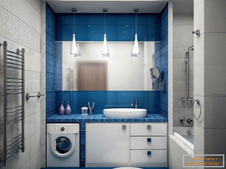 vrlo harmonično planirana kupatila u bijeloj plavoj boji