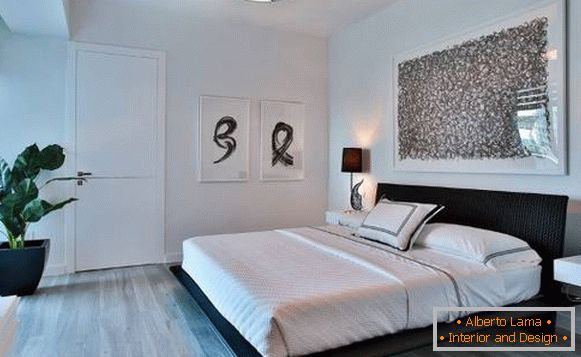 Skandinavski dizajn spavaće sobe sa plivajućim kvarcem