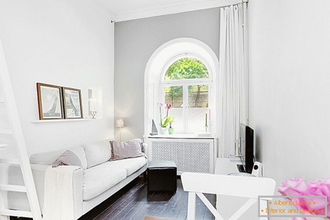 Unutrašnjost stana je 17 kvadratnih metara u skandinavskom minimalizmu