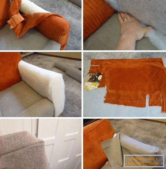 Popravka sofe s vlastitim rukama - konstrikcija naslona za ruke