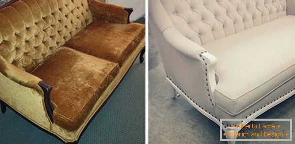 Popravku sofe s vlastitim rukama u klasičnom stilu