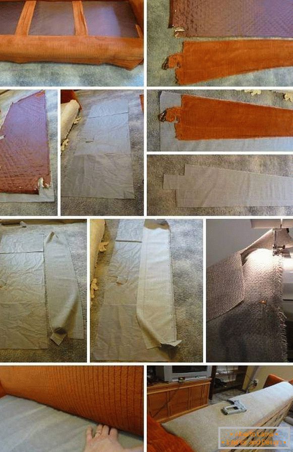 Popravak i tapaciranje tapaciranog nameštaja - kauč sa jastucima