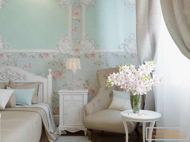 Stil šarmantne Provence u dekoraciji spavaće sobe