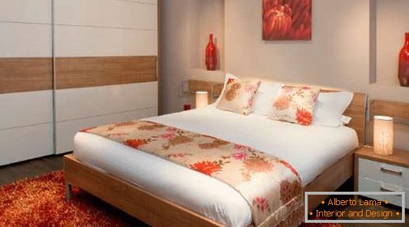Moderan dizajn spavaće sobe sa garderobom - unutrašnja slika