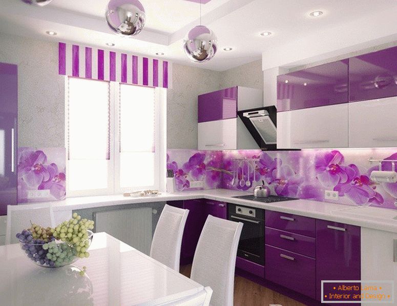 Lilac boja u kuhinji