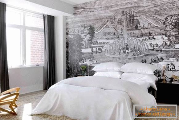 Moderan dizajn spavaće sobe sa prekrasnim tapetama