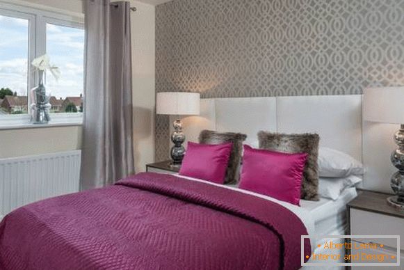 Dizajn moderne spavaće sobe - fotografija sa prekrasnim tapetama