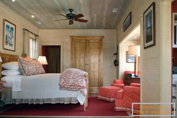 Ruralni dizajn spavaće sobe - fotografija u modernom stilu