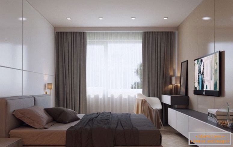 Spavaća soba u stilu minimalizma - 70 fotografija prvobitnog