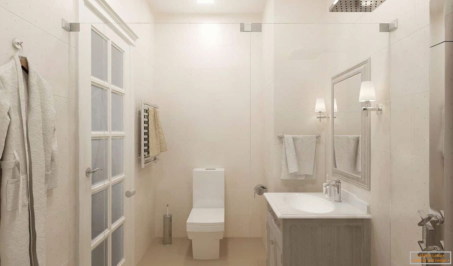 Bijelo kupatilo u unutrašnjosti