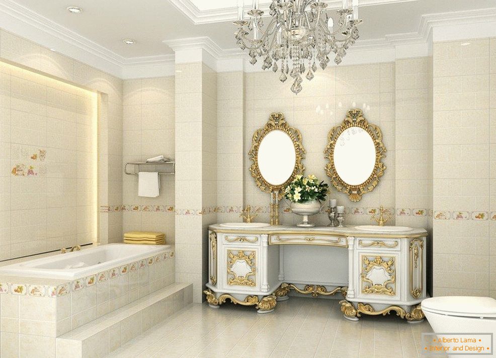 Osvetljenje u kupatilu u klasičnom stilu