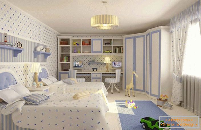Neutralne boje, na primer, meke plave i bijele, idealne su za dekoraciju dečije sobe u kojoj će živjeti brat i sestra. 