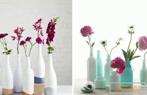 Vaze od staklenih boca sa vlastitim rukama - kako se boje