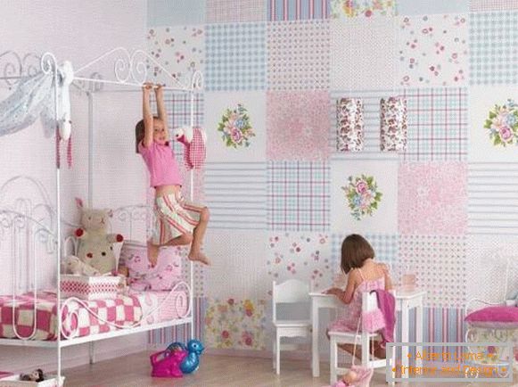 Predivna tapeta u dečijoj sobi za djevojčice - fotografija u unutrašnjosti
