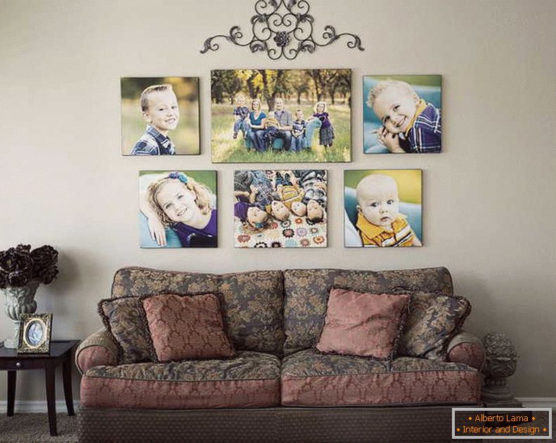 Porodične fotografije на стене в интерьере