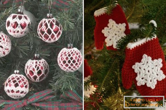 Pleteni dekor za božićno drvo