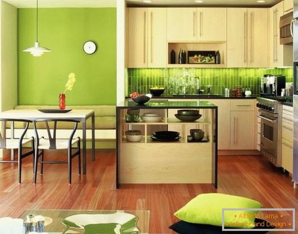 zeleni zid u kuhinji