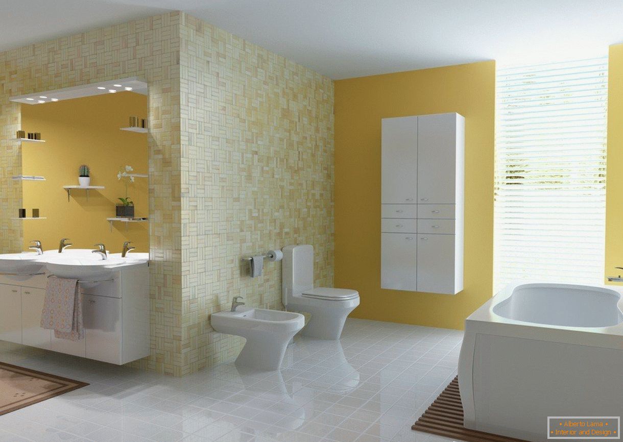 Žuto-bijelo kupatilo