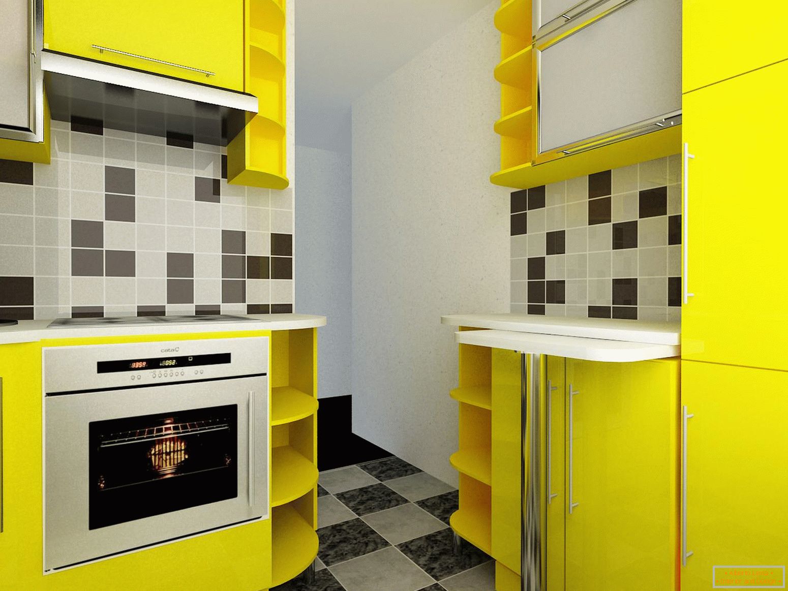Mala kuhinja u žutoj boji